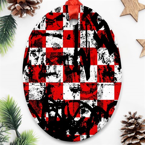 Emo Checker Graffiti Ornament (Oval) from ArtsNow.com Front