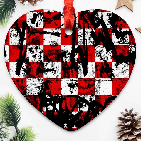 Emo Checker Graffiti Ornament (Heart) from ArtsNow.com Front