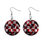 Emo Checker Graffiti 1  Button Earrings