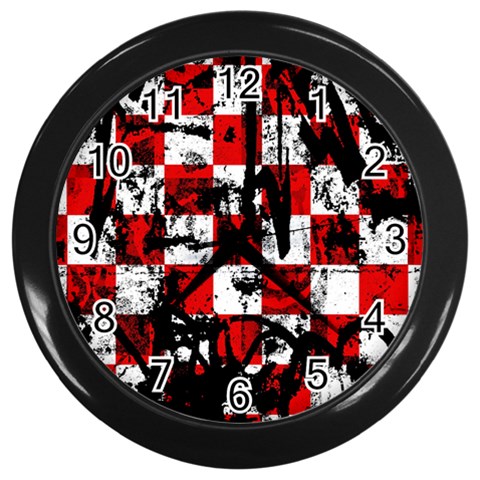 Emo Checker Graffiti Wall Clock (Black) from ArtsNow.com Front