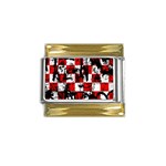 Emo Checker Graffiti Gold Trim Italian Charm (9mm)