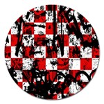 Emo Checker Graffiti Magnet 5  (Round)