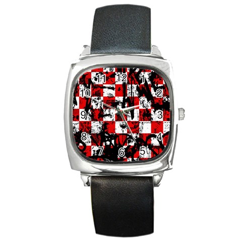 Emo Checker Graffiti Square Metal Watch from ArtsNow.com Front