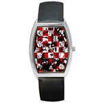 Emo Checker Graffiti Barrel Style Metal Watch