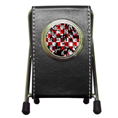 Emo Checker Graffiti Pen Holder Desk Clock from ArtsNow.com Front
