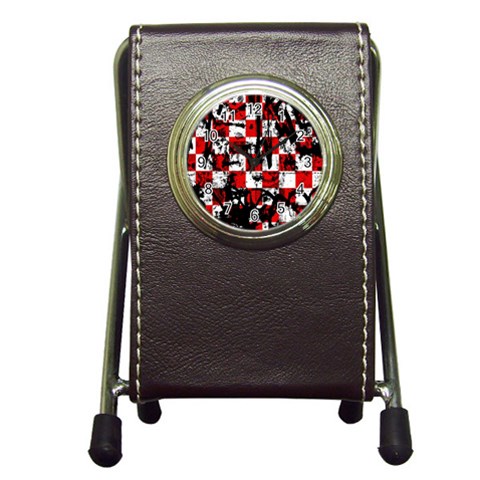 Emo Checker Graffiti Pen Holder Desk Clock from ArtsNow.com Front