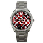 Emo Checker Graffiti Sport Metal Watch