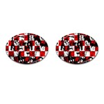 Emo Checker Graffiti Cufflinks (Oval)