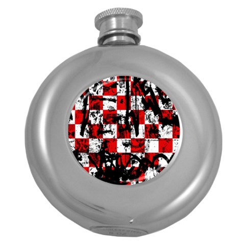 Emo Checker Graffiti Hip Flask (5 oz) from ArtsNow.com Front