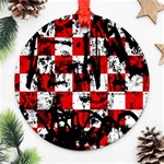 Emo Checker Graffiti Round Ornament (Two Sides)