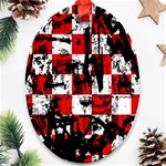 Emo Checker Graffiti Oval Ornament (Two Sides)