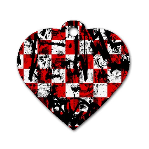 Emo Checker Graffiti Dog Tag Heart (One Side) from ArtsNow.com Front