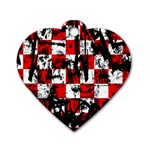 Emo Checker Graffiti Dog Tag Heart (One Side)