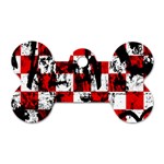 Emo Checker Graffiti Dog Tag Bone (One Side)