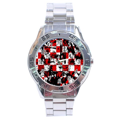 Emo Checker Graffiti Stainless Steel Analogue Men’s Watch from ArtsNow.com Front