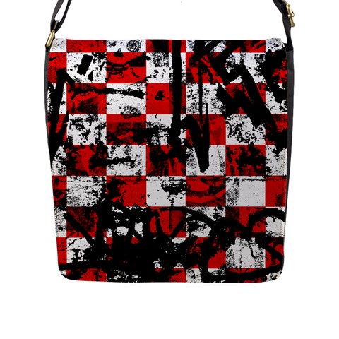 Emo Checker Graffiti Flap Closure Messenger Bag (Large) from ArtsNow.com Front