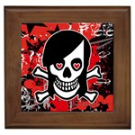 Emo Girl Skull Framed Tile