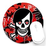 Emo Girl Skull Round Mousepad