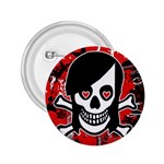 Emo Girl Skull 2.25  Button