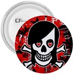 Emo Girl Skull 3  Button