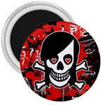 Emo Girl Skull 3  Magnet