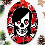 Emo Girl Skull Ornament (Oval)