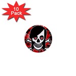 Emo Girl Skull 1  Mini Button (10 pack) 