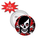 Emo Girl Skull 1.75  Button (10 pack) 