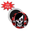 Emo Girl Skull 1.75  Magnet (100 pack) 