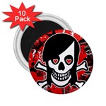 Emo Girl Skull 2.25  Magnet (10 pack)