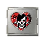 Emo Girl Skull Mega Link Heart Italian Charm (18mm)