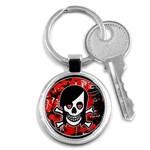 Emo Girl Skull Key Chain (Round)