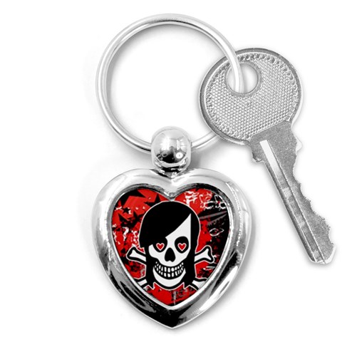 Emo Girl Skull Key Chain (Heart) from ArtsNow.com Front