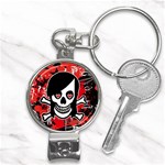 Emo Girl Skull Nail Clippers Key Chain