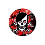 Emo Girl Skull Magnet 3  (Round)