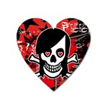 Emo Girl Skull Magnet (Heart)