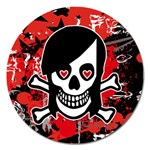 Emo Girl Skull Magnet 5  (Round)