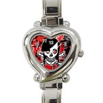 Emo Girl Skull Heart Italian Charm Watch