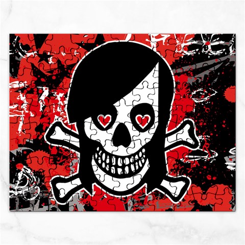 Emo Girl Skull Jigsaw Puzzle (Rectangular) from ArtsNow.com Front