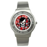 Emo Girl Skull Stainless Steel Watch