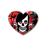 Emo Girl Skull Rubber Coaster (Heart)