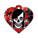 Emo Girl Skull Dog Tag Heart (One Side)