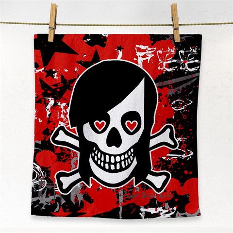 Emo Girl Skull Face Towel from ArtsNow.com Front