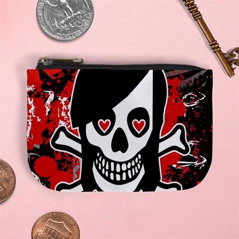 Emo Girl Skull Mini Coin Purse from ArtsNow.com Front