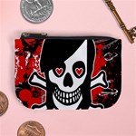 Emo Girl Skull Mini Coin Purse