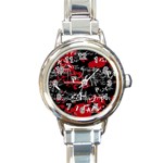 Emo Graffiti Round Italian Charm Watch