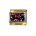 Emo Graffiti Gold Trim Italian Charm (9mm)