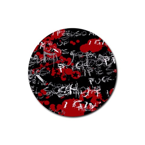Emo Graffiti Rubber Round Coaster (4 pack) from ArtsNow.com Front