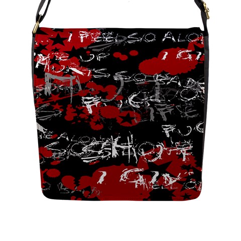 Emo Graffiti Flap Closure Messenger Bag (Large) from ArtsNow.com Front