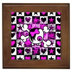 Emo Scene Girl Skull Framed Tile